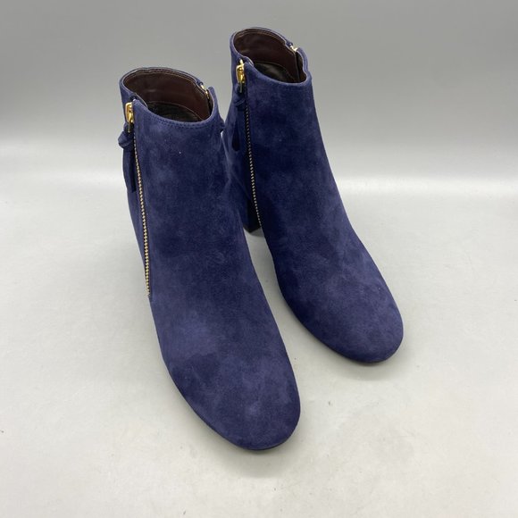 Cole Haan Saylor Grand Bootie II Women’s 6.5 M Blue Suede Ankle Boots Zipper NEW - Picture 5 of 13